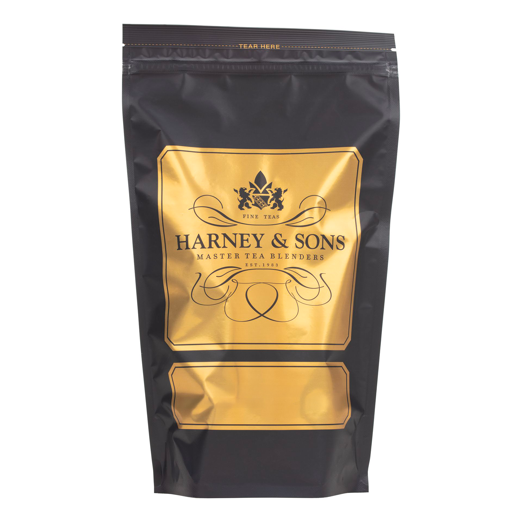 Harney & Sons Black Currant tea refill bag containing 50 black tea sachets infused with fruit flavour