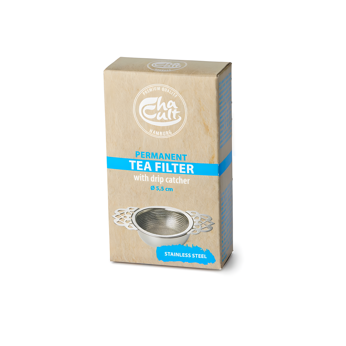 Packaging box for the Chacult Tudor stainless steel tea strainer