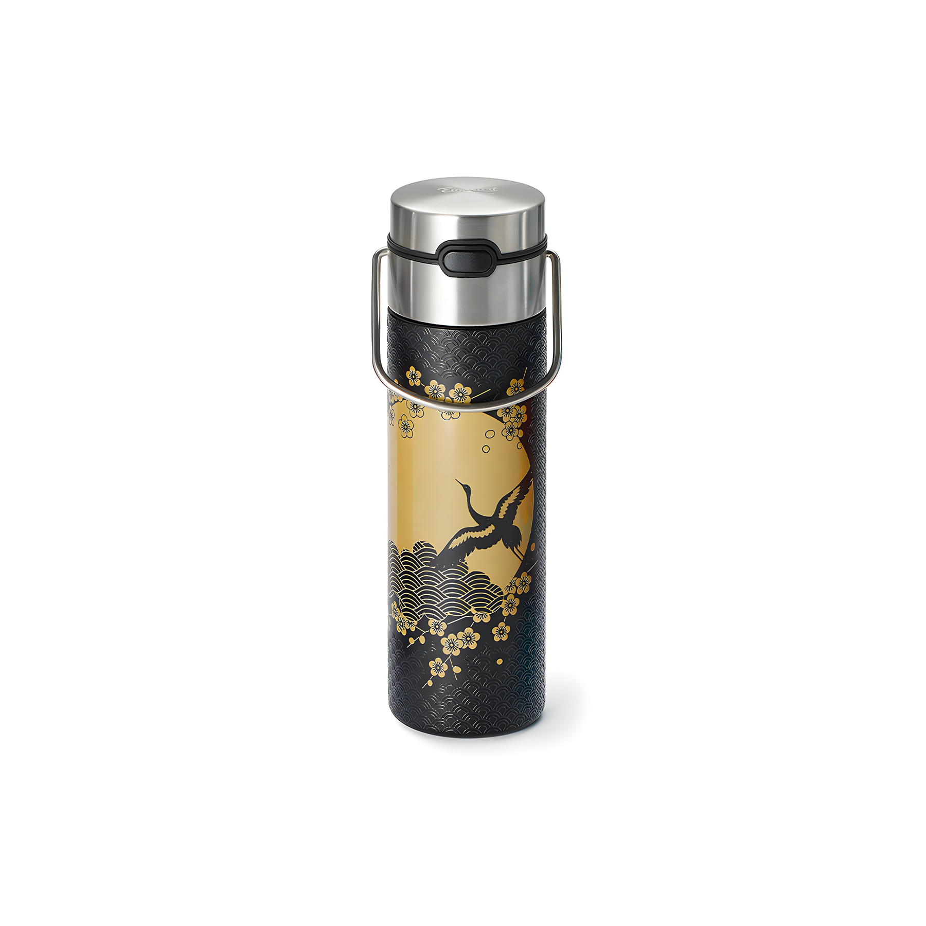 Black and gold double-walled stainless steel thermo flask Komorebi 500ml