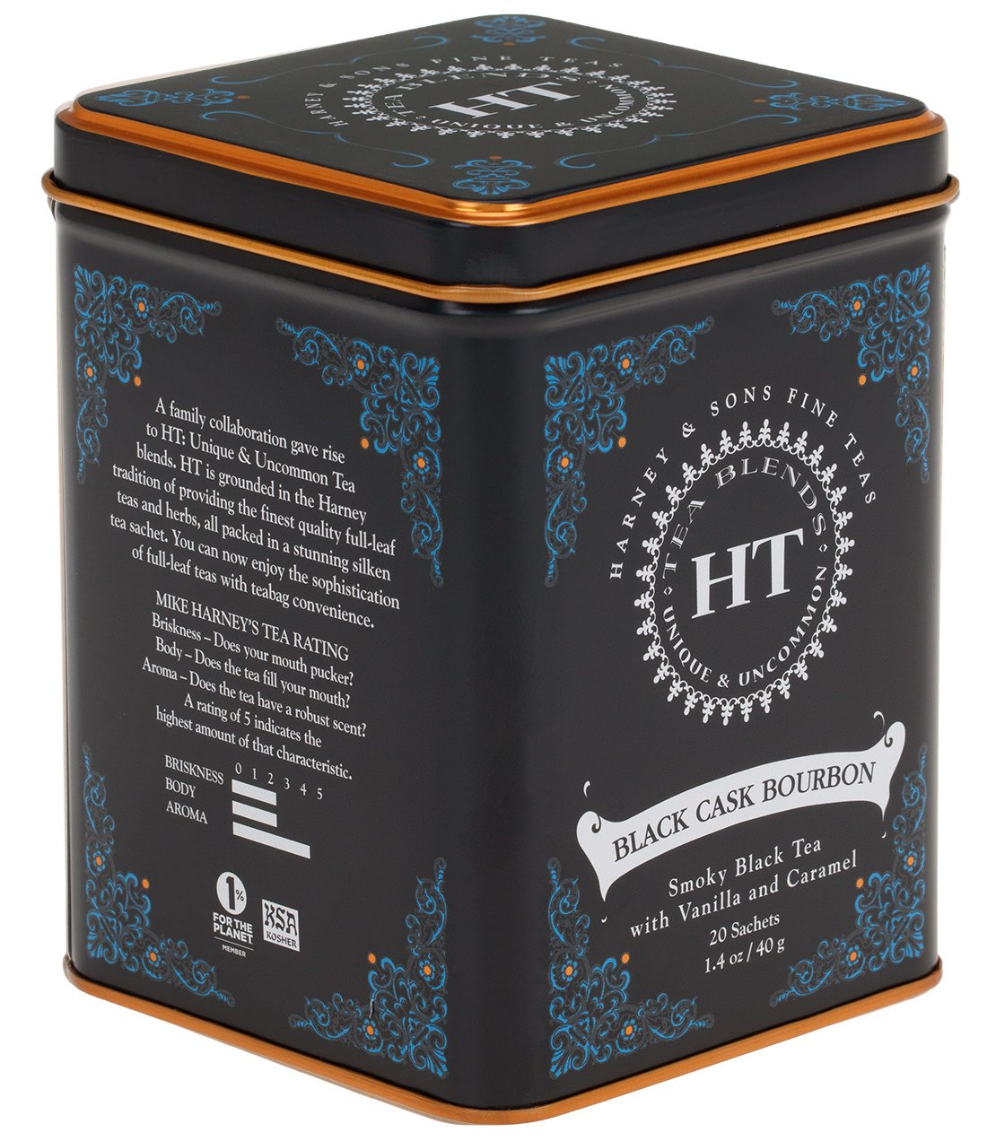 HT Black Cask Bourbon, Tin of 20 Sachets - - Harney & Sons Fine Teas