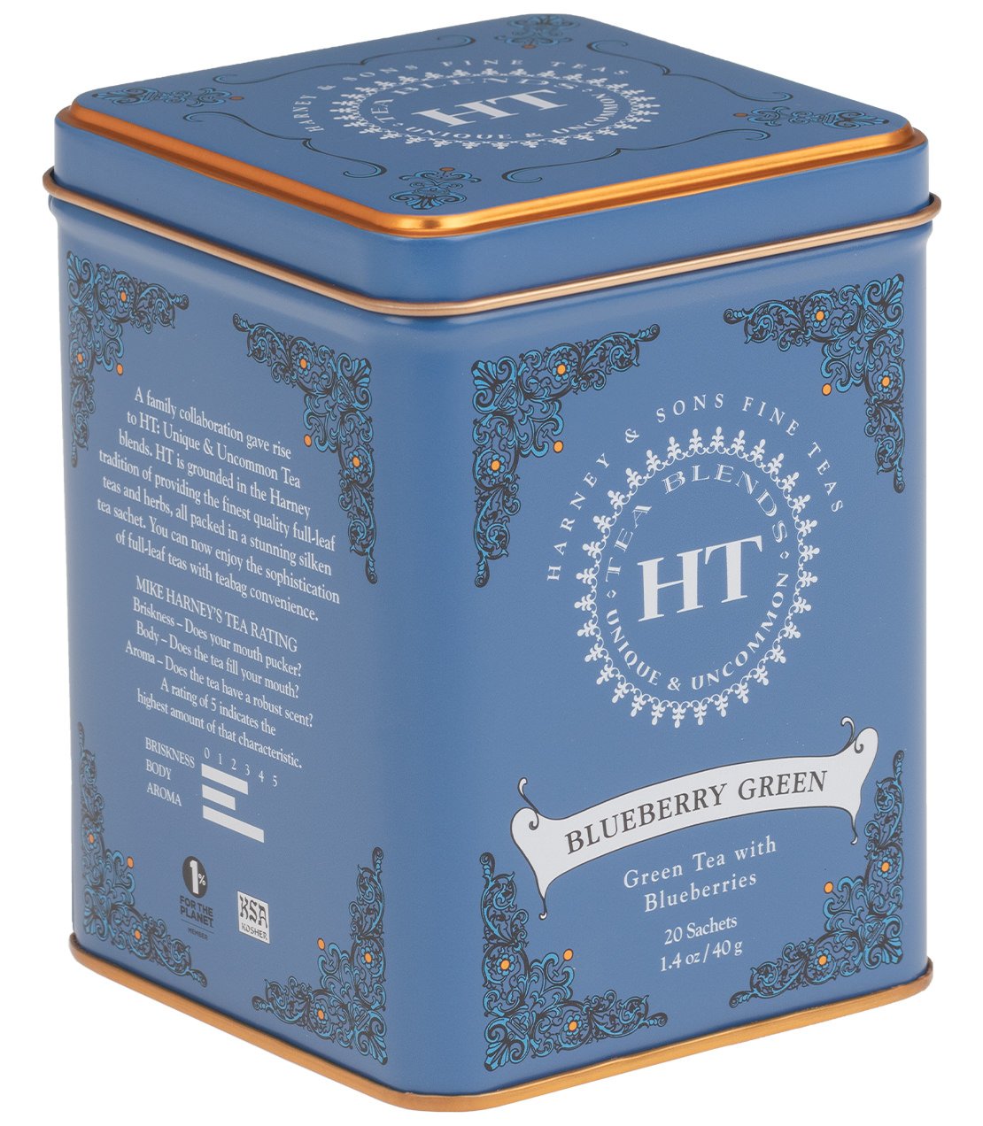 Blueberry Green, HT Tin of 20 Sachets - - Harney & Sons Fine Teas