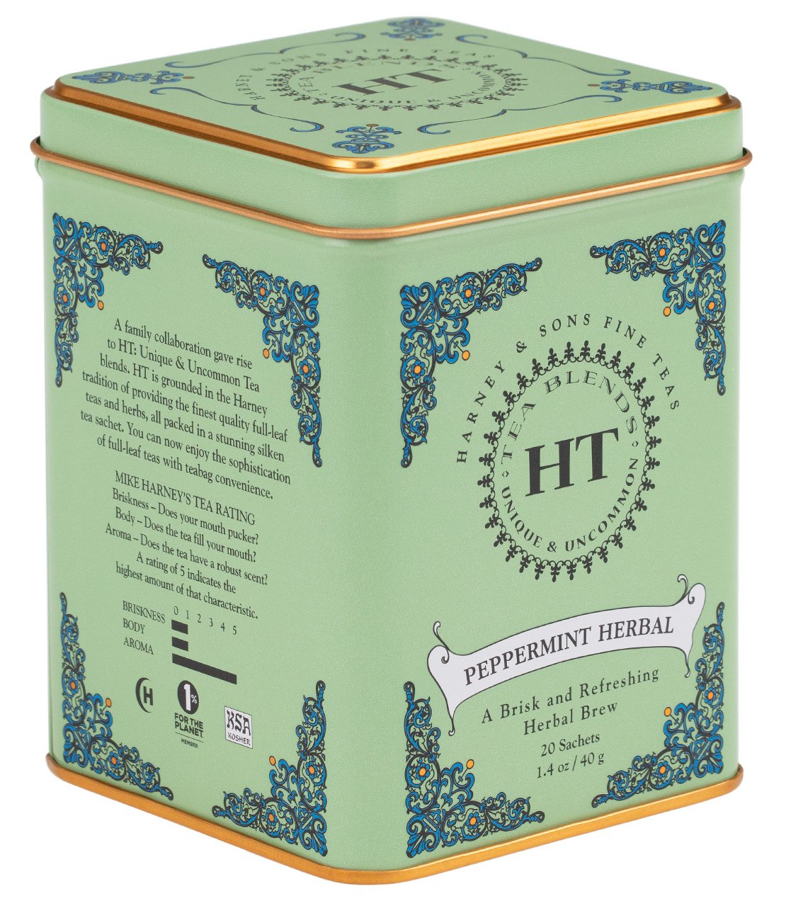 Peppermint Herbal, HT Tin of 20 Sachets - - Harney & Sons Fine Teas