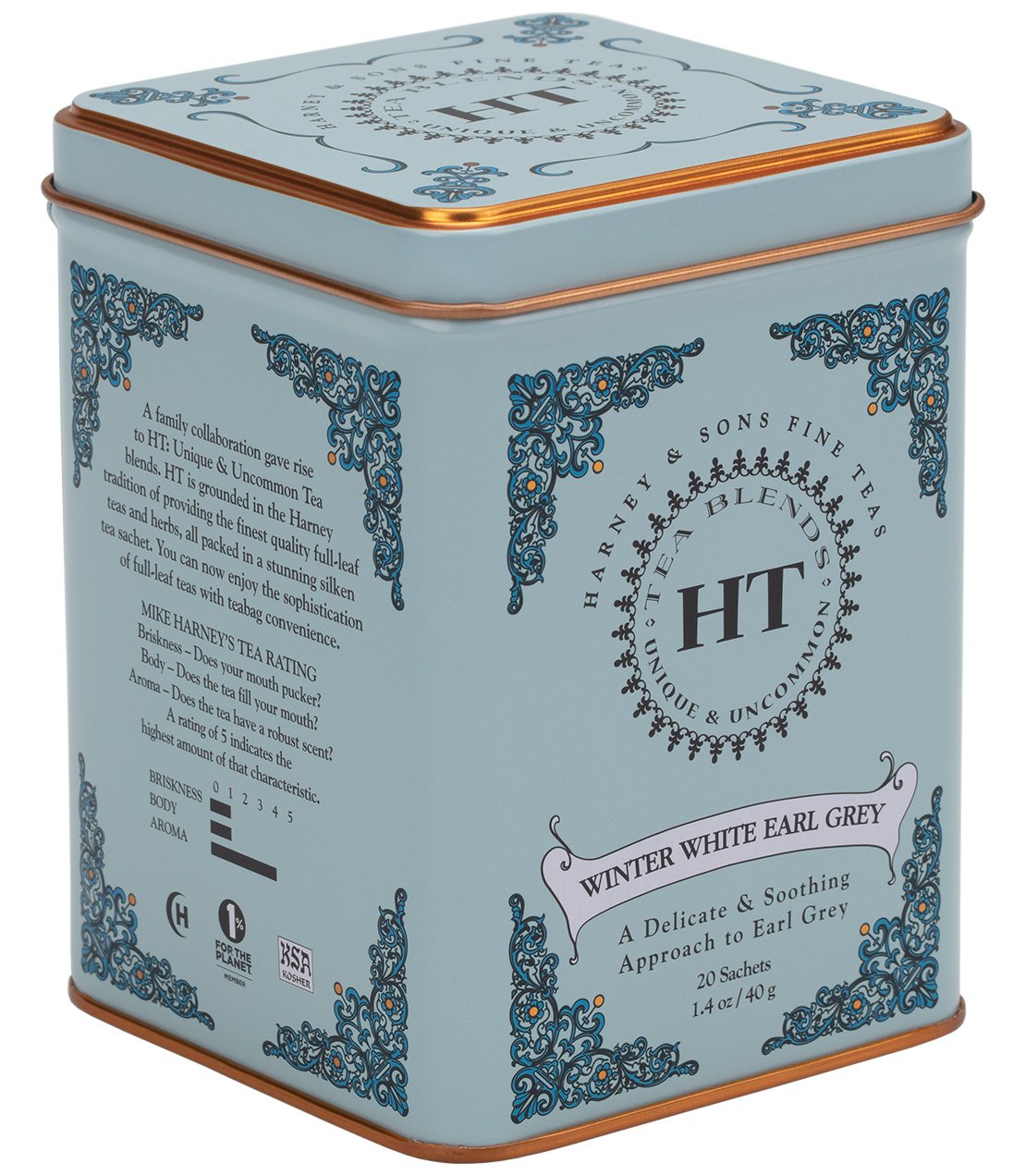 Winter White Earl Grey, HT Tin of 20 Sachets - - Harney & Sons Fine Teas
