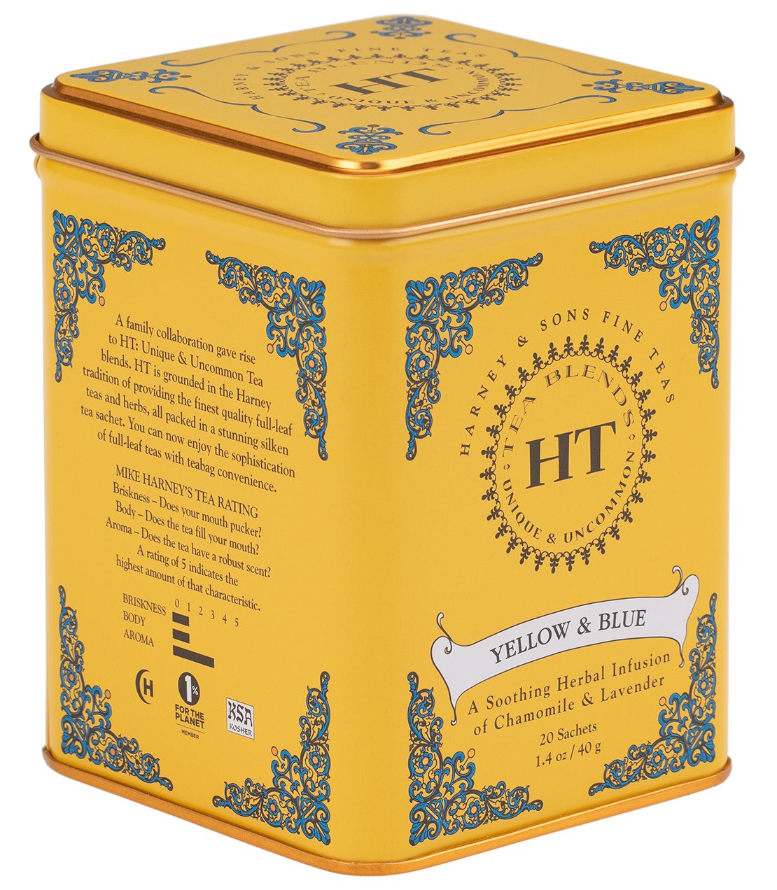 Yellow & Blue, HT Tin of 20 Sachets - - Harney & Sons Fine Teas