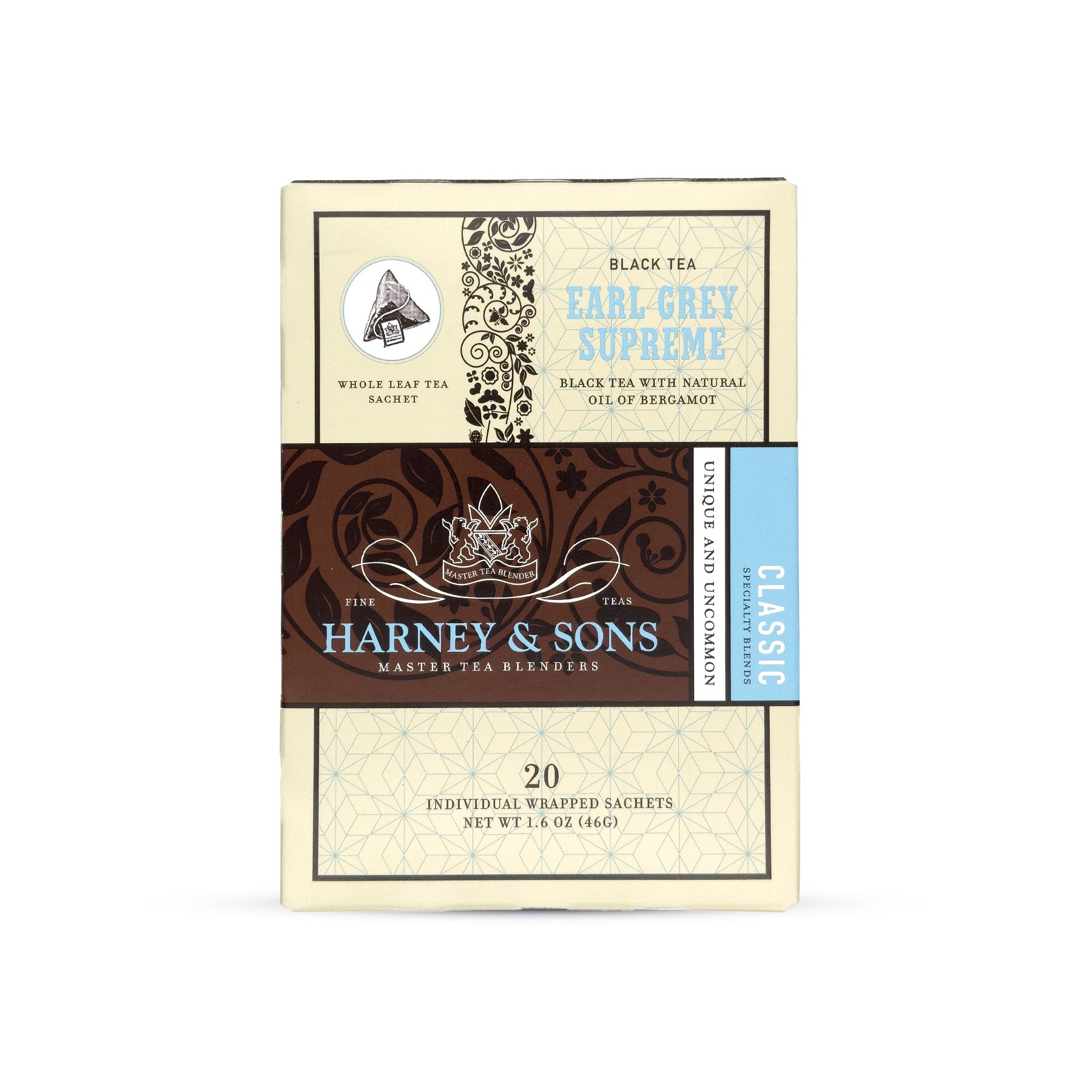 Earl Grey Supreme, Box of 20 Individually Wrapped Sachets - Harney & Sons Fine Teas Official for Europe