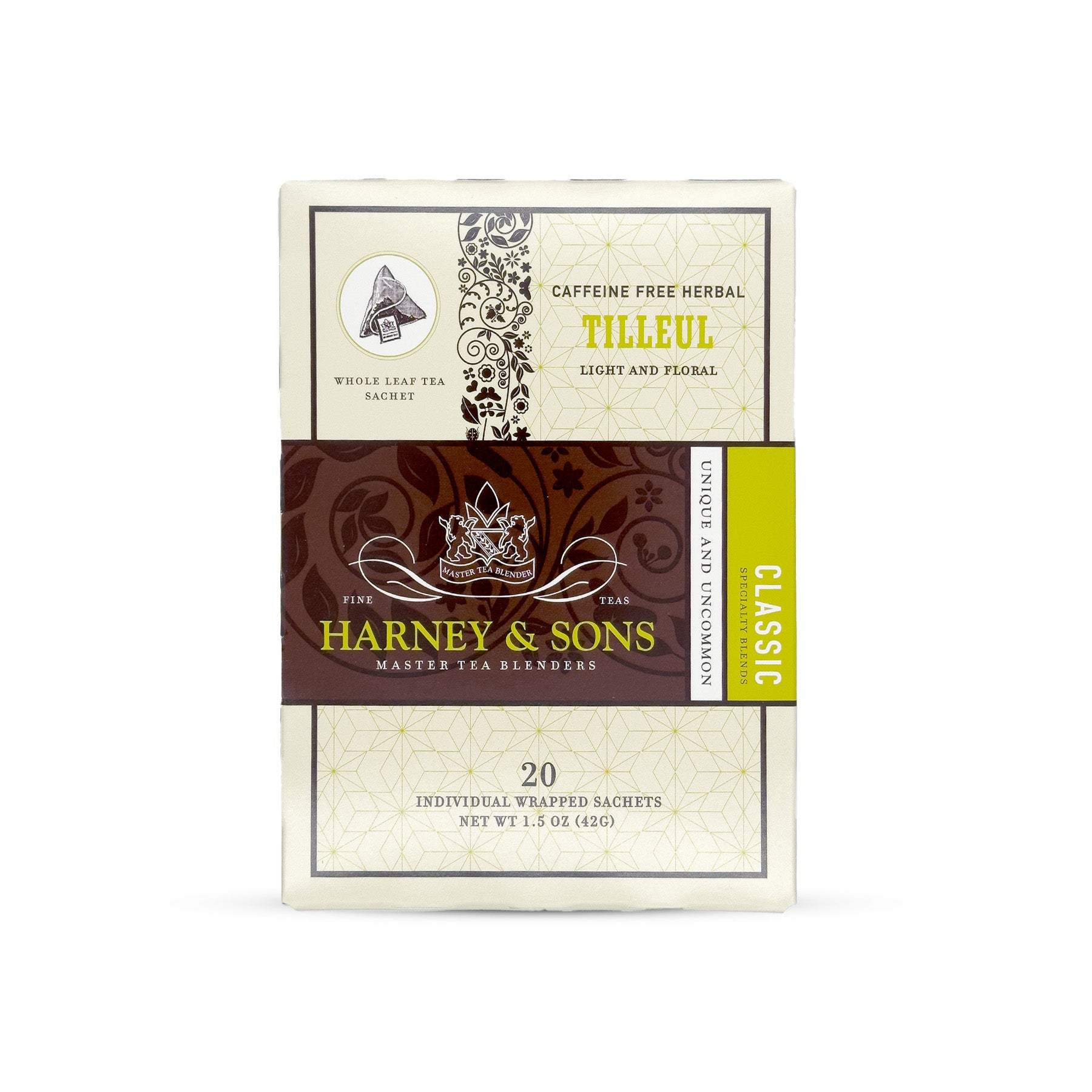 Tilleul (Linden Leaves) - Box of 20 Individually Wrapped Sachets - Harney & Sons Fine Teas Europe