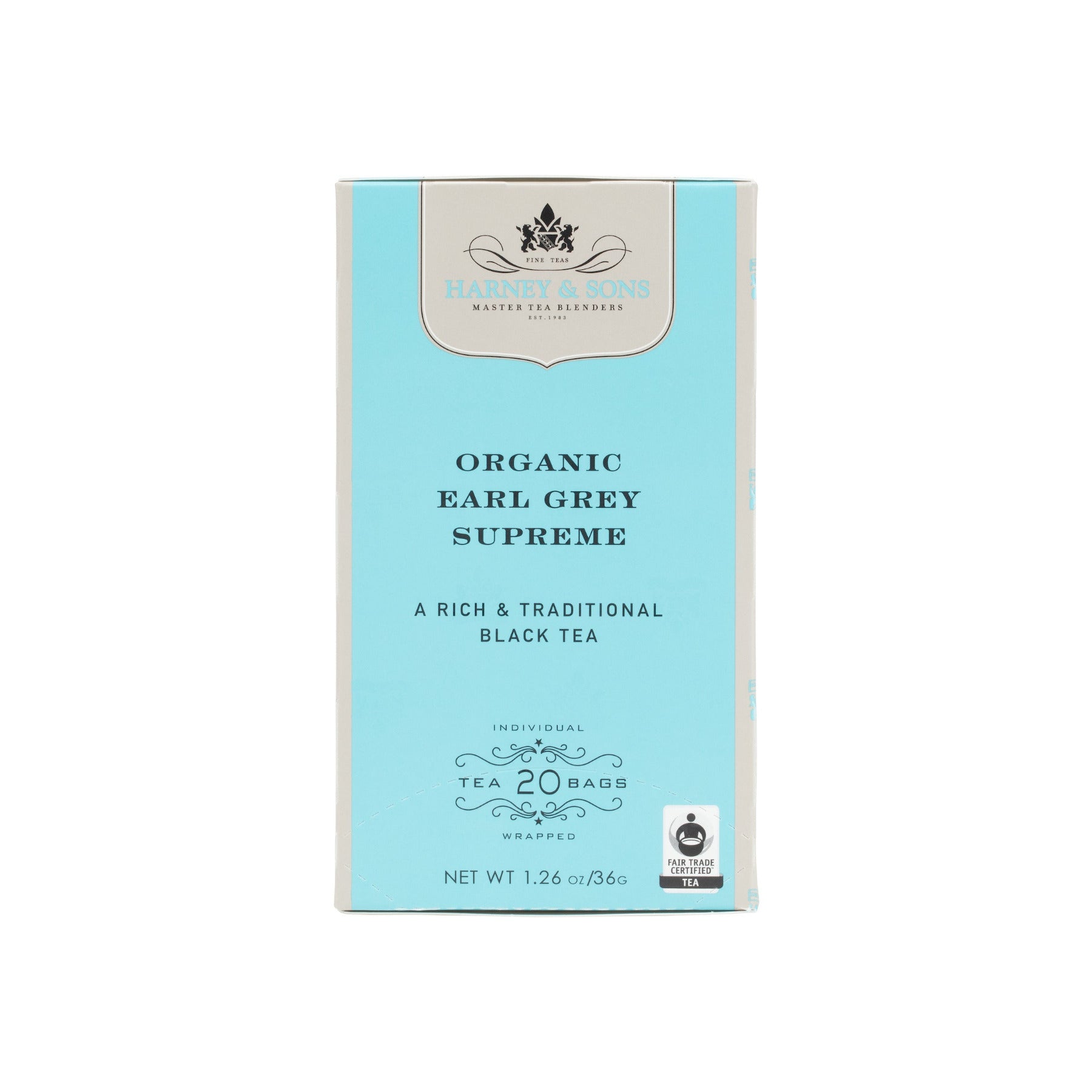 Organic Earl Grey Supreme, Box of 20 Premiums Teabags