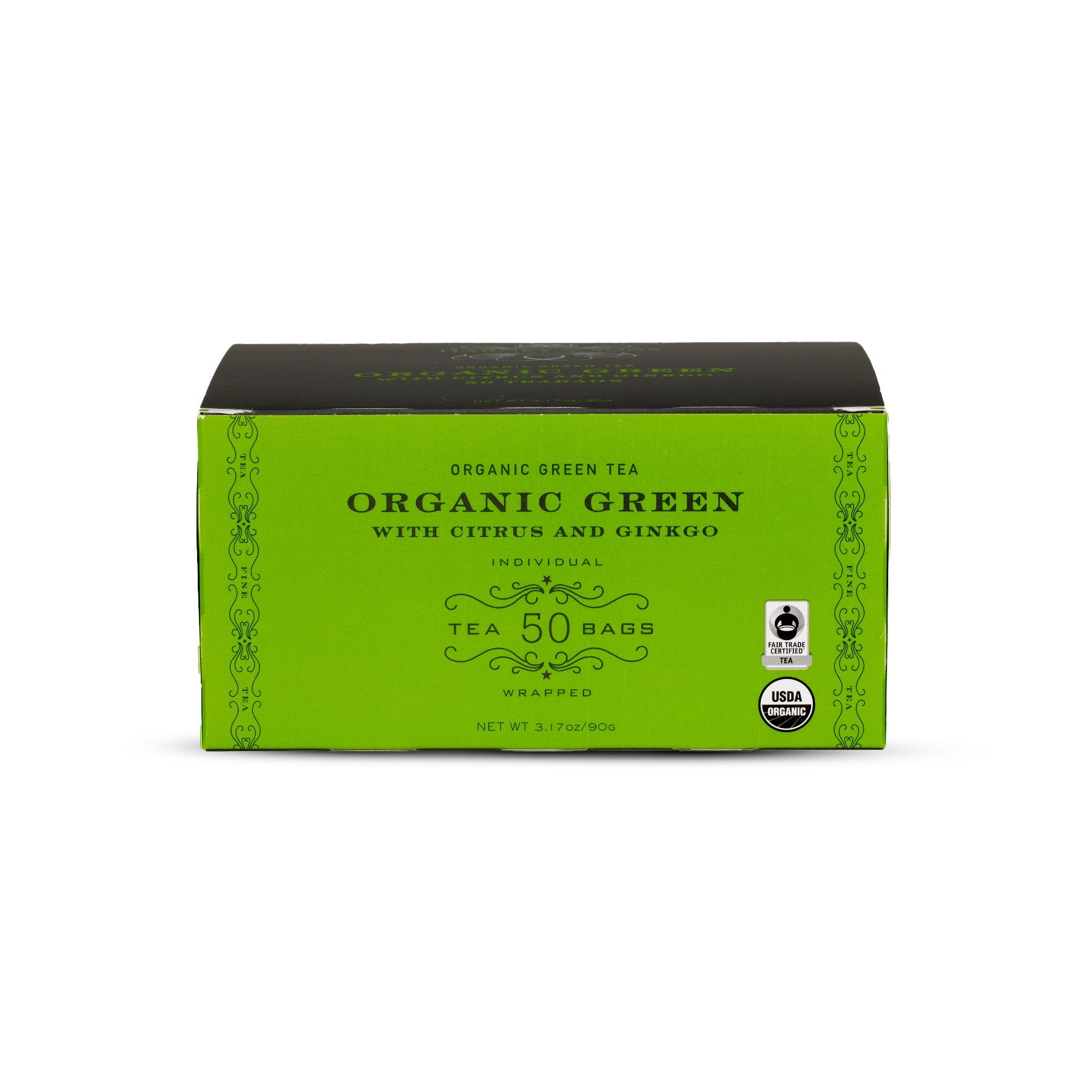 Organic Green with Citrus & Ginkgo, Box of 50 Foil Wrapped Teabags