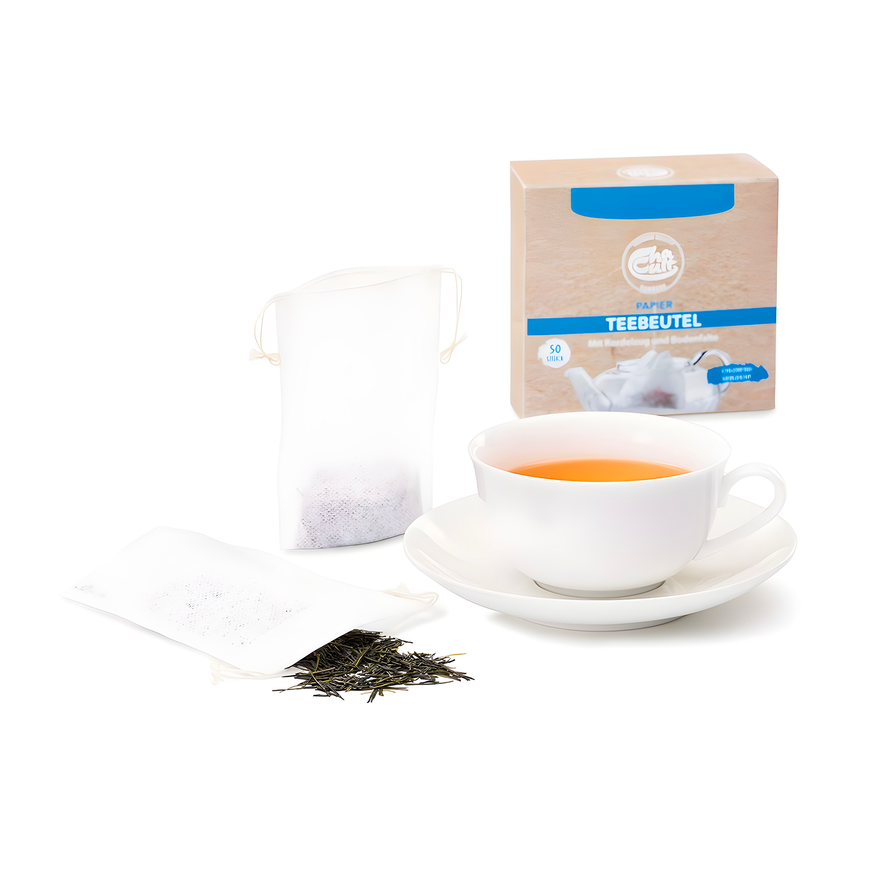 50 Paper Tea Filter with Drawstring