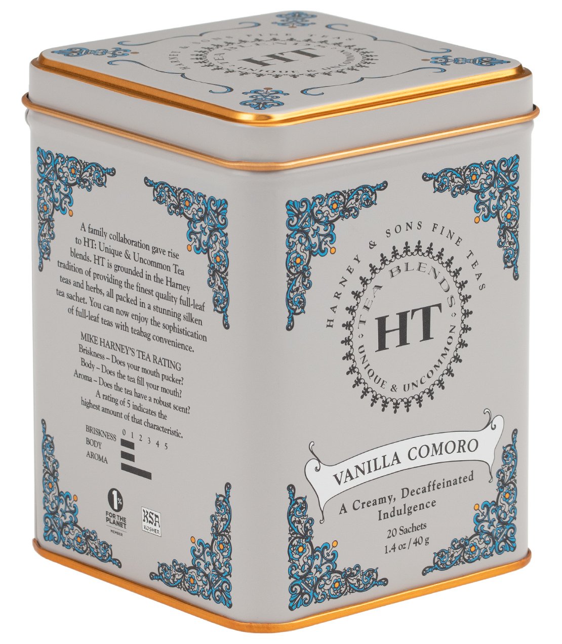 Decaf Vanilla Comoro, HT Tin of 20 Sachets -   - Harney & Sons Fine Teas