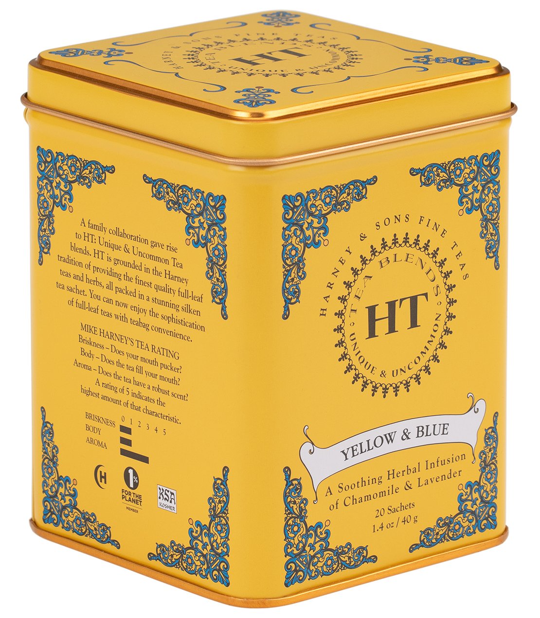 Yellow & Blue, HT Tin of 20 Sachets -   - Harney & Sons Fine Teas