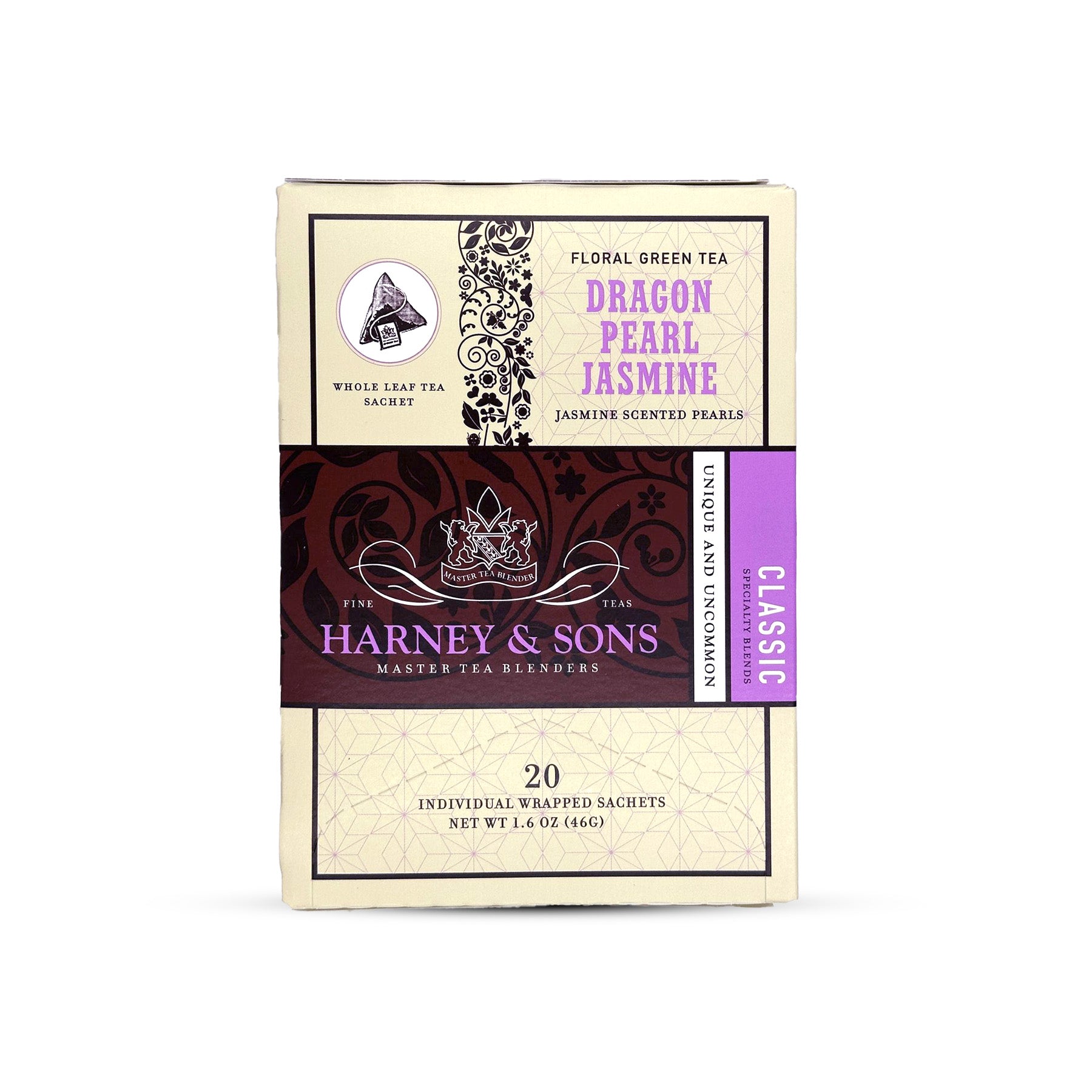 Dragon Pearl Jasmine - Box of 20 Individually Wrapped Sachets - Harney & Sons Fine Teas Europe