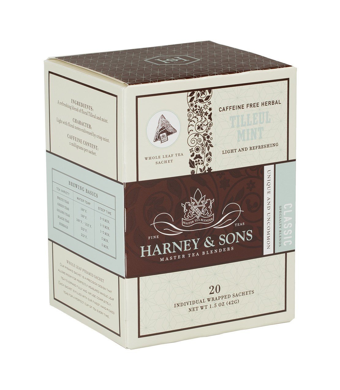 Tilleul Mint, Box of 20 Individually Wrapped Sachets -   - Harney & Sons Fine Teas